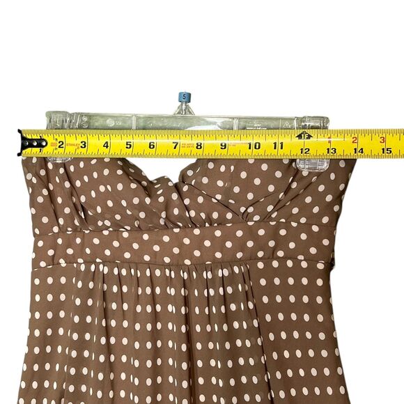 BCX Dress Womens Size 9 Brown White Polka Dot Sleeveless High Low Made USA Retro - Picture 7 of 12